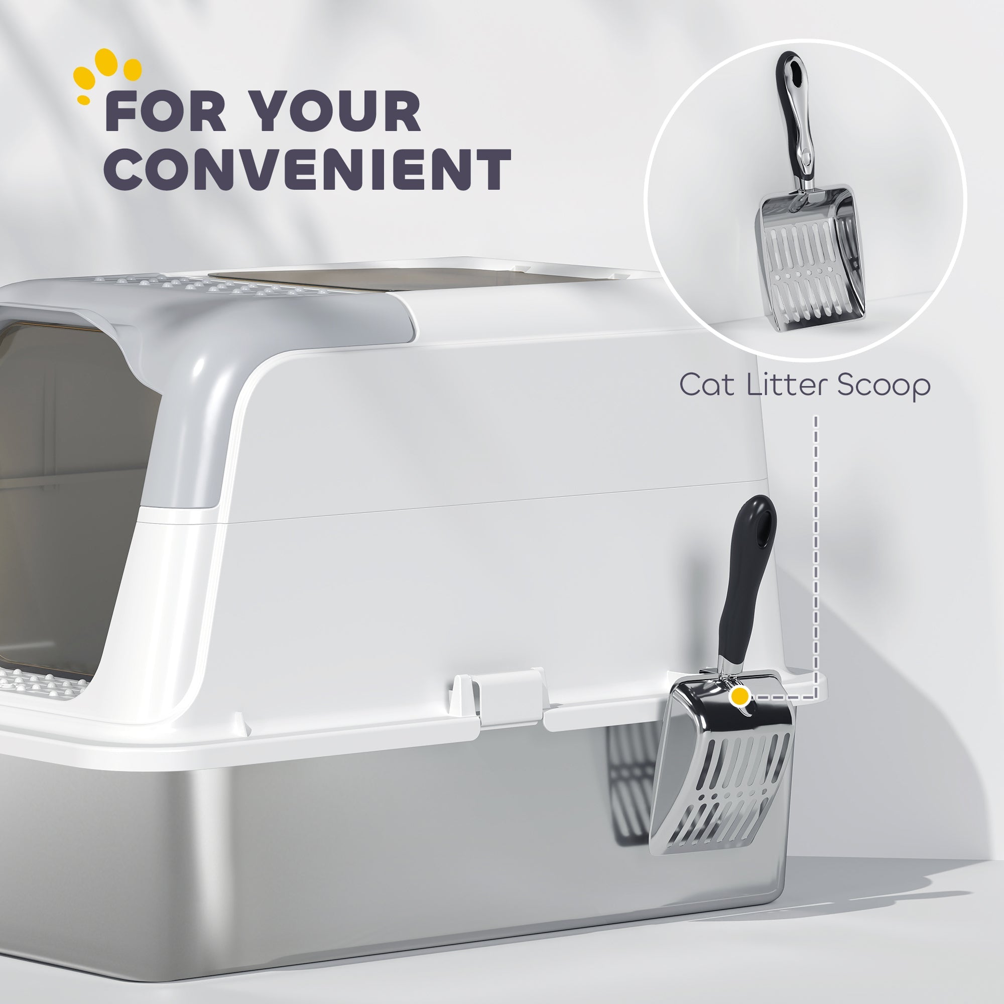 XL Stainless Steel Enclosed Cat Litter Box