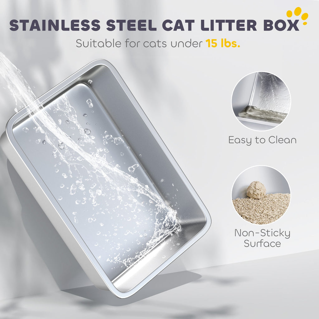 XL Stainless Steel Enclosed Cat Litter Box