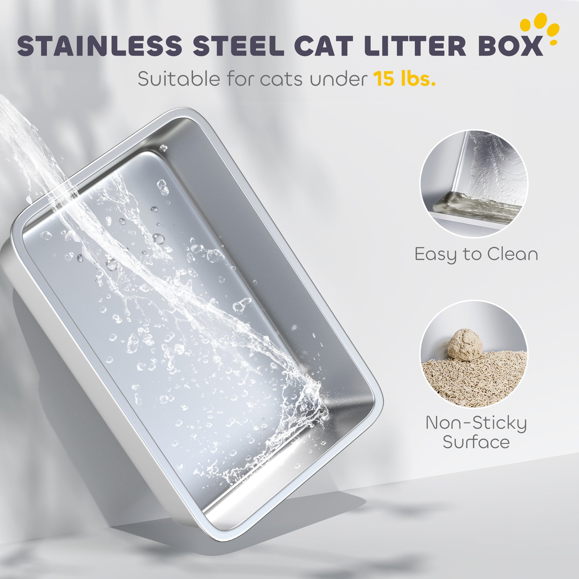 XL Stainless Steel Enclosed Cat Litter Box