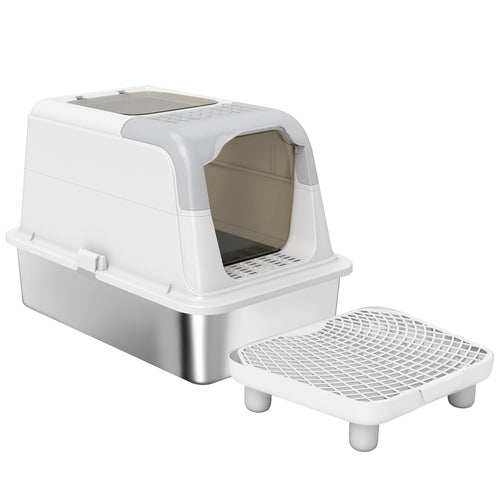 XL Stainless Steel Enclosed Cat Litter Box