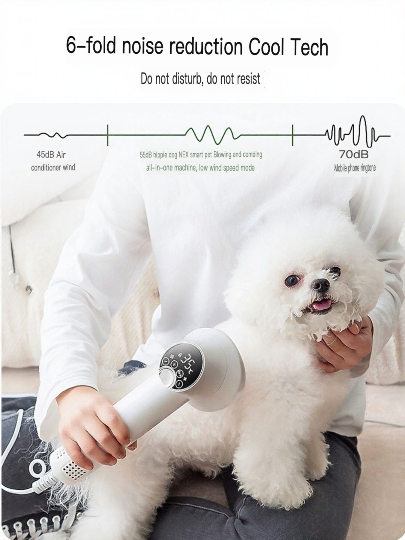 QuietGroom Pet Dryer Brush